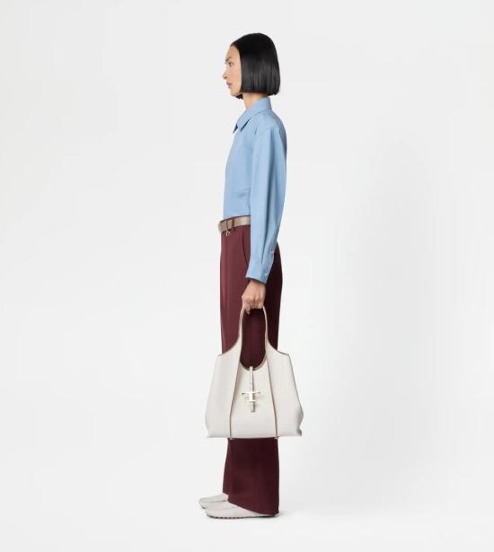 26SS 토즈 T 타임리스 미니 쇼핑백 XBWTSBA0300Q8EB015 White - TODS
