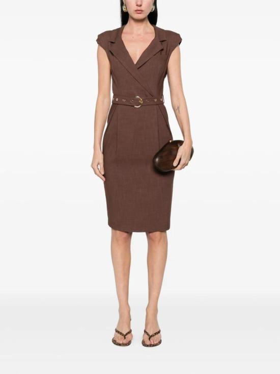 26SS 핑코 미디 원피스 106565A2W6 L78 Marrone terra x piante - PINKO