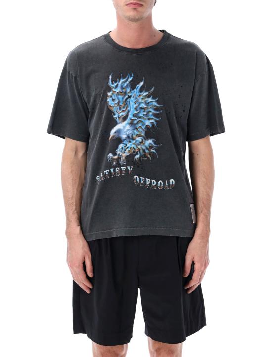 26SS 새티스파이 반팔 티셔츠 11006 00A15 Aged black