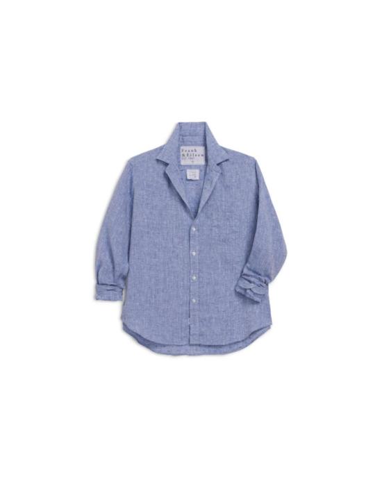  프랭크 앤 에일린 탑 프랭크 & 아일린 아일린 릴렉스드 버튼업 셔츠 블루 린넨 하트