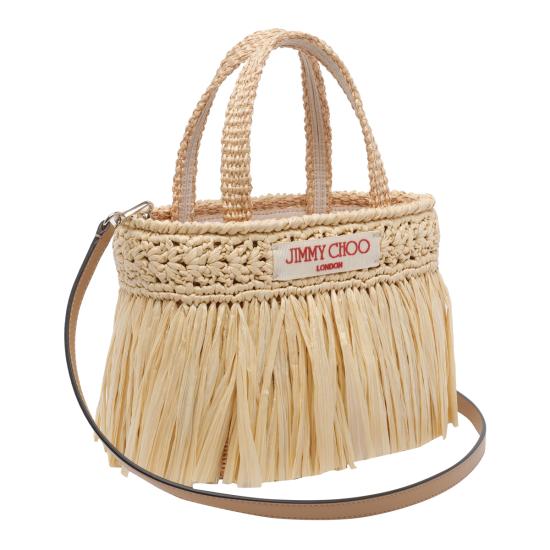 26SS 지미추 토트백 BEACH TOTE E W MINI HMUNATURAL LIGHT GOLD Beige - JIMMY CHOO