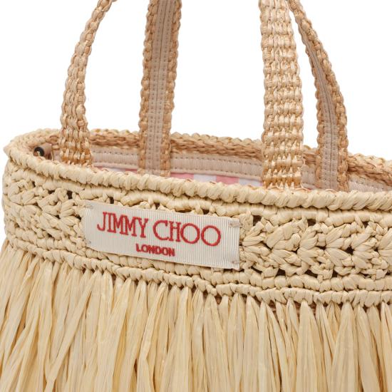 26SS 지미추 토트백 BEACH TOTE E W MINI HMUNATURAL LIGHT GOLD Beige - JIMMY CHOO