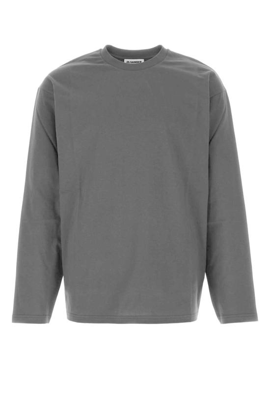  질샌더 탑 질 샌더 슬레이트 코튼 티셔츠 블랙