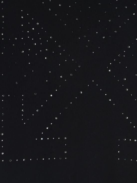  오프화이트 긴팔 티셔츠 라인스톤 로고 스웨트셔츠 블랙 - OFF WHITE