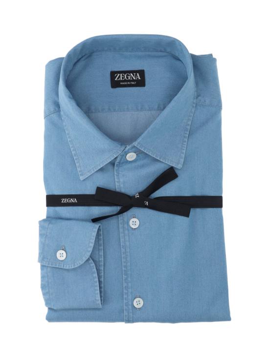 26SS 에르메네질도제냐 긴팔 셔츠 RUHX25A3 SRO1 004 Blue - ERMENEGILDO ZEGNA