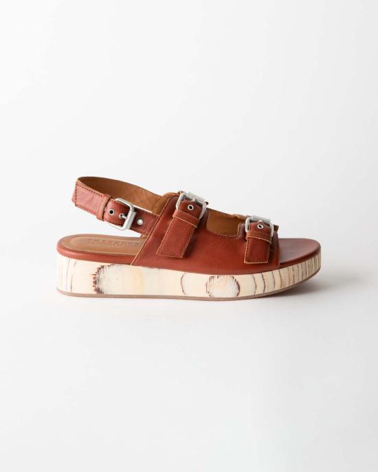  포트리스 샌들 레자 플랫폼  시더 나파 가죽