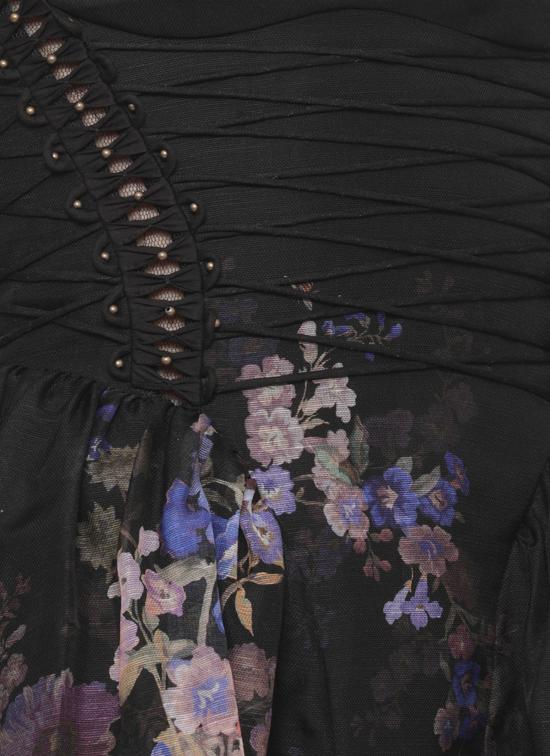 26SS 짐머만 미디 원피스 6347DS261 BLKMLFL Black - ZIMMERMANN