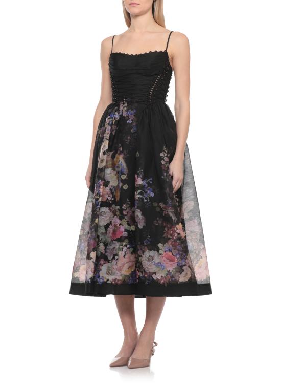 26SS 짐머만 미디 원피스 6347DS261 BLKMLFL Black - ZIMMERMANN