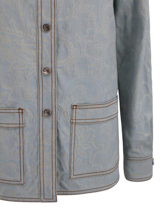  에트로 탑 페이즐리 프린트 셔츠 클리어 블루 - ETRO