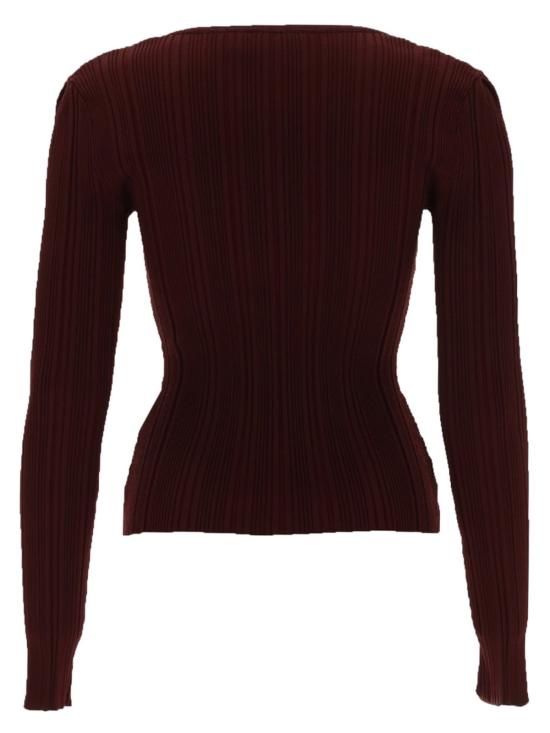  셀프 포트레이트 블라우스 탑, 레이스 디테일, 버건디 색상 - SELF PORTRAIT