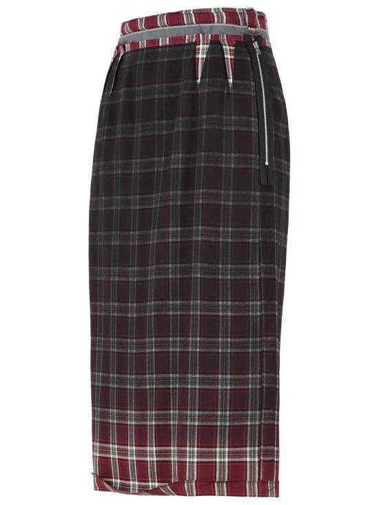 26SS 마르지엘라 페이디드 체크 울 스커트 S51ME0053 M35710001F Red - MAISON MARGIELA