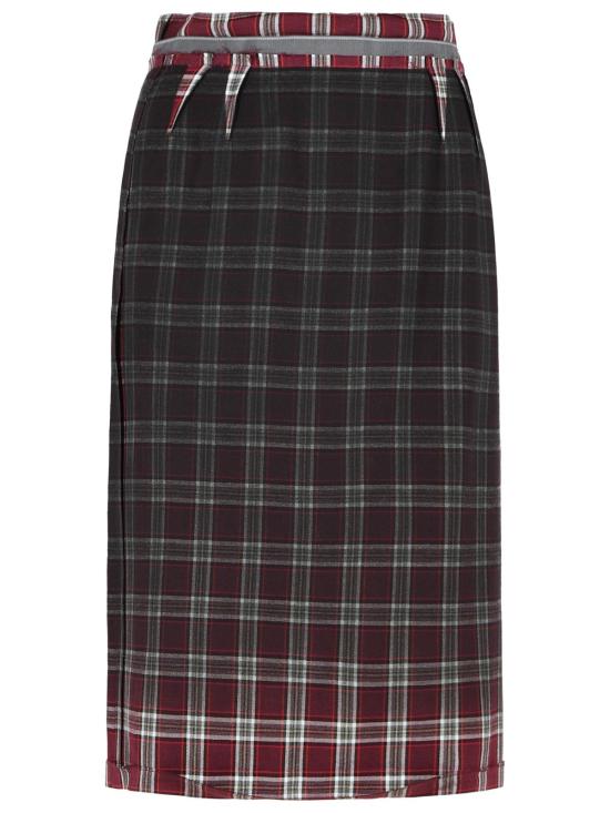 26SS 마르지엘라 페이디드 체크 울 스커트 S51ME0053 M35710001F Red