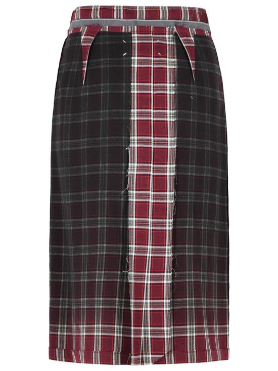 26SS 마르지엘라 페이디드 체크 울 스커트 S51ME0053 M35710001F Red - MAISON MARGIELA