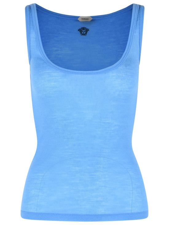 26SS 베르사체 탑 1023698 1A175481V440 Light Blue