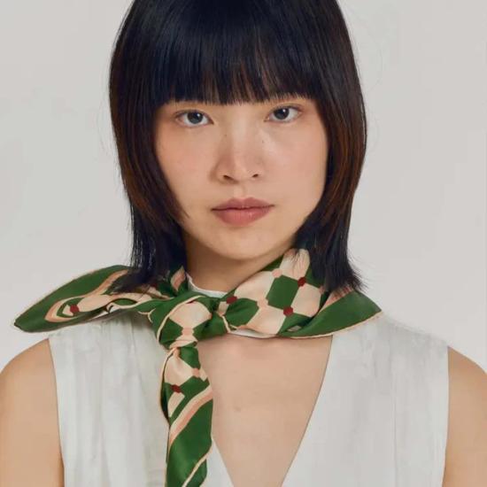  Lost Pattern 머플러/스카프 로스트 패턴 체커보드 실크 스카프