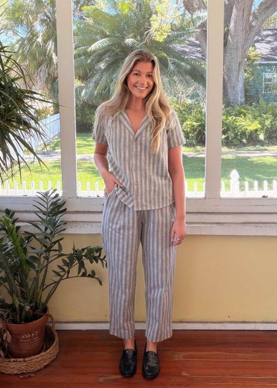  에이스 앤 지그 블라우스 에이스 & 지그 타시 탑 스크리블 - ACE & JIG