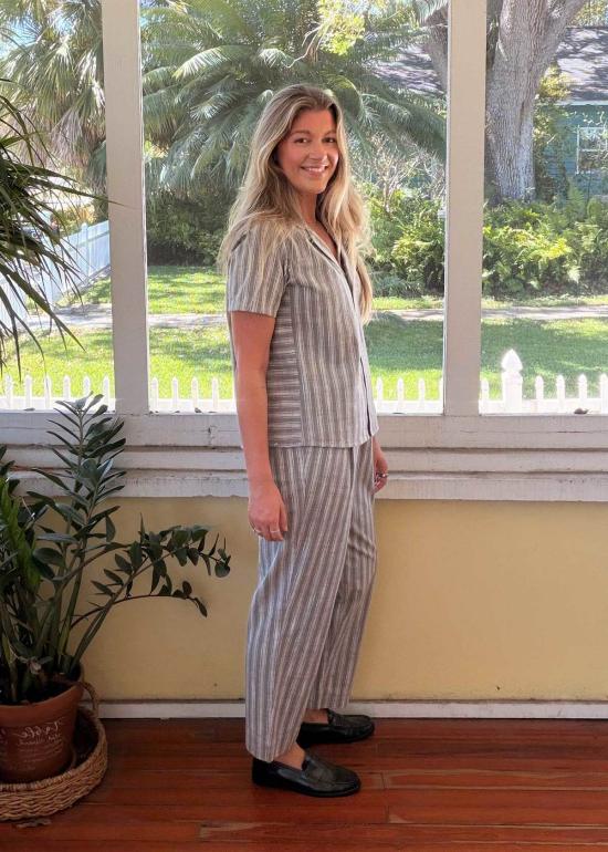  에이스 앤 지그 블라우스 에이스 & 지그 타시 탑 스크리블 - ACE & JIG