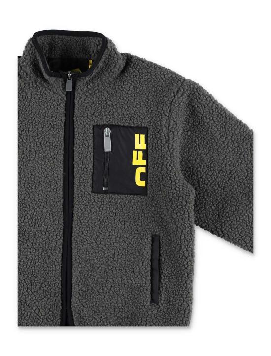  [키즈] 오프화이트 자켓 키즈 지퍼 테디 재킷 그레이 - OFF WHITE