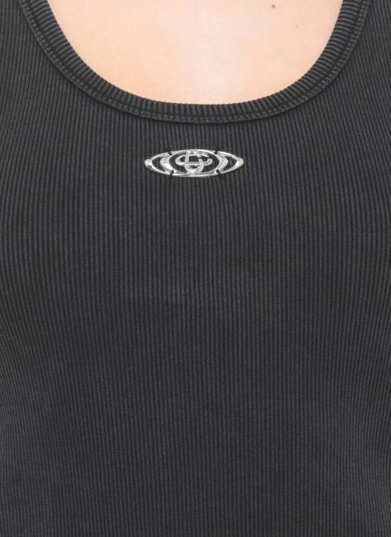 26SS 카사블랑카 민소매 티셔츠 WSP26JTS03901 RIBBED JERSEY Black - CASABLANCA