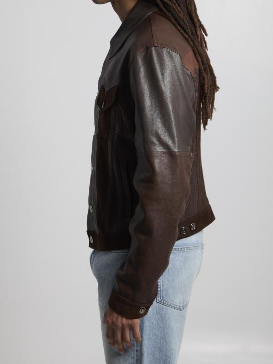 26SS 베르사체 가죽 자켓 10242081A17766 1N260 BROWN - VERSACE