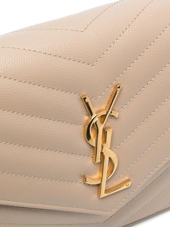 26SS 생로랑 레더 카산드라 체인 월렛 377828BOW01 2721 BEIGE - SAINT LAURENT