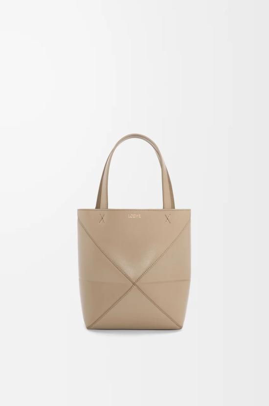 26SS 로에베 샤이니 카프스킨 미니 퍼즐 폴드 토트백 A657V25X01 2150 BEIGE