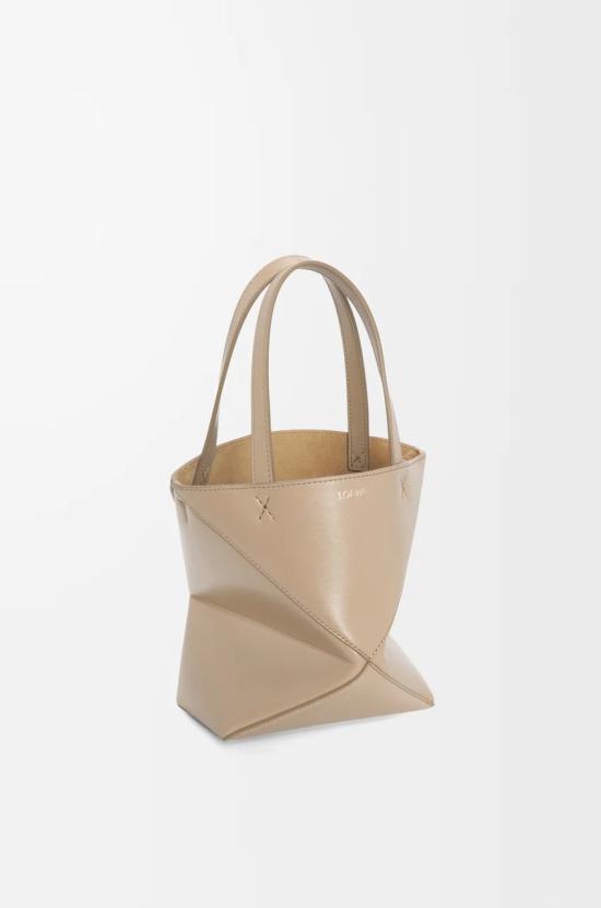 26SS 로에베 샤이니 카프스킨 미니 퍼즐 폴드 토트백 A657V25X01 2150 BEIGE - LOEWE