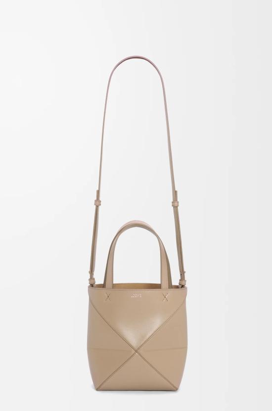 26SS 로에베 샤이니 카프스킨 미니 퍼즐 폴드 토트백 A657V25X01 2150 BEIGE - LOEWE