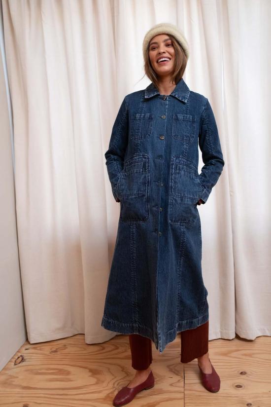  마리아 스탠리 패딩 콘래드 카 코트 데님 - MARIA STANLEY