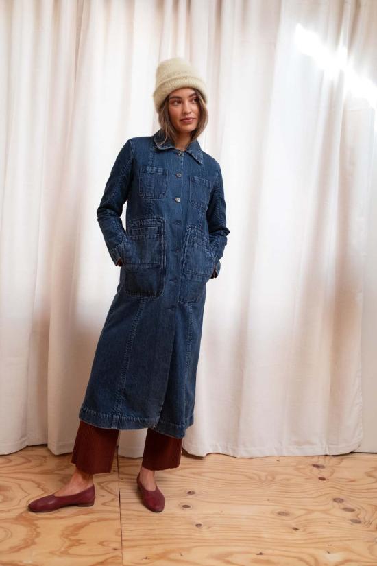  마리아 스탠리 패딩 콘래드 카 코트 데님 - MARIA STANLEY