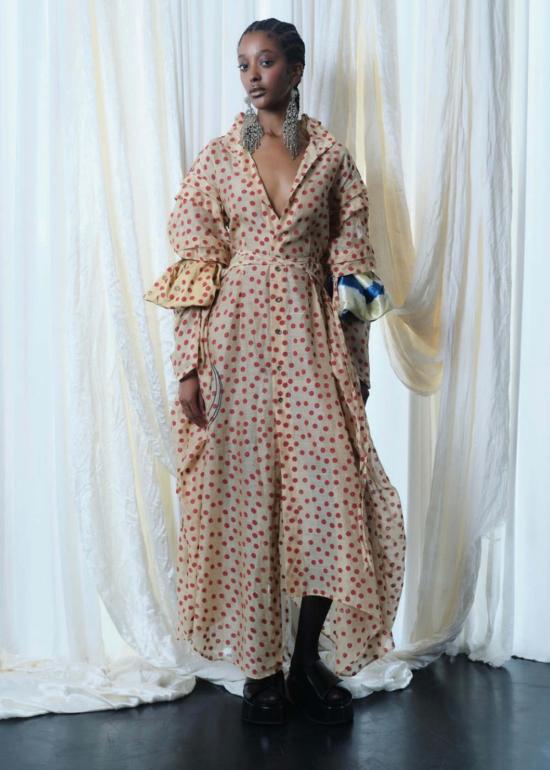  TIGRA TIGRA 롱 원피스 Tigra 티그라 블록프린트 도트 루차 드레스 - OTHER BRANDS