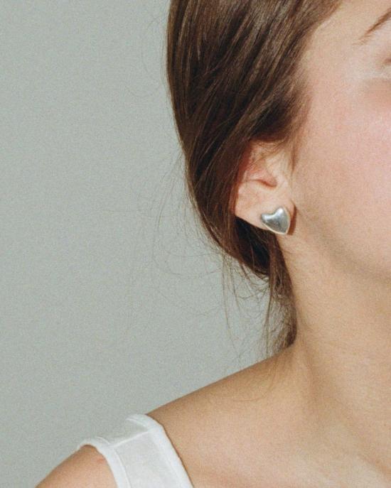  아니카 이네즈 이어링 미니 하트 스터드 실버 - ANNIKA INEZ