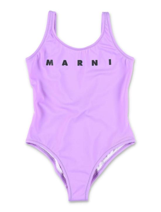  [키즈] 마르니 원피스 수영복 로고 아동용 원피스 수영복 (라일락색)