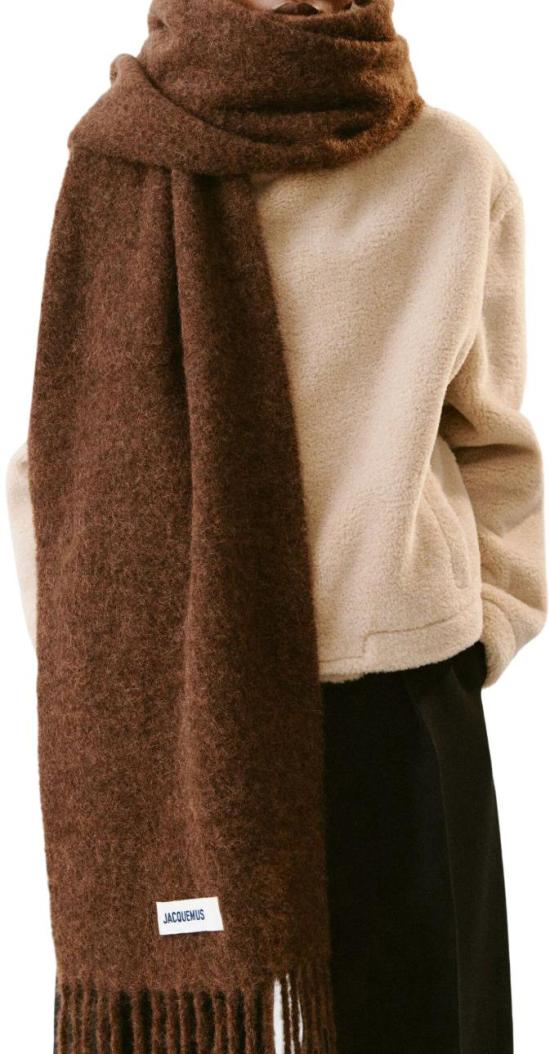 25FW 자크뮈스 프린지 울 스카프 ACU00572BOT4032850 BROWN - JACQUEMUS