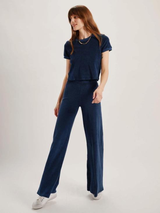  메이블앤모스 스트레이트 팬츠 수지 콘디 제피라 플레어 팬츠 네이비 - MABEL AND MOSS