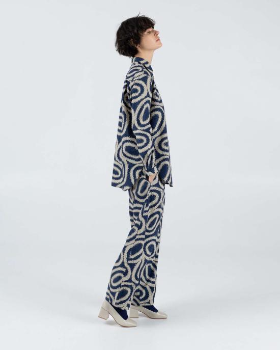  사멧 블라우스 Samet Swan 셔츠 Doilies 프린트 셔츠 - SAMET