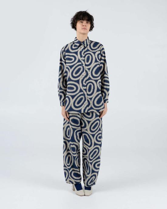  사멧 블라우스 Samet Swan 셔츠 Doilies 프린트 셔츠 - SAMET