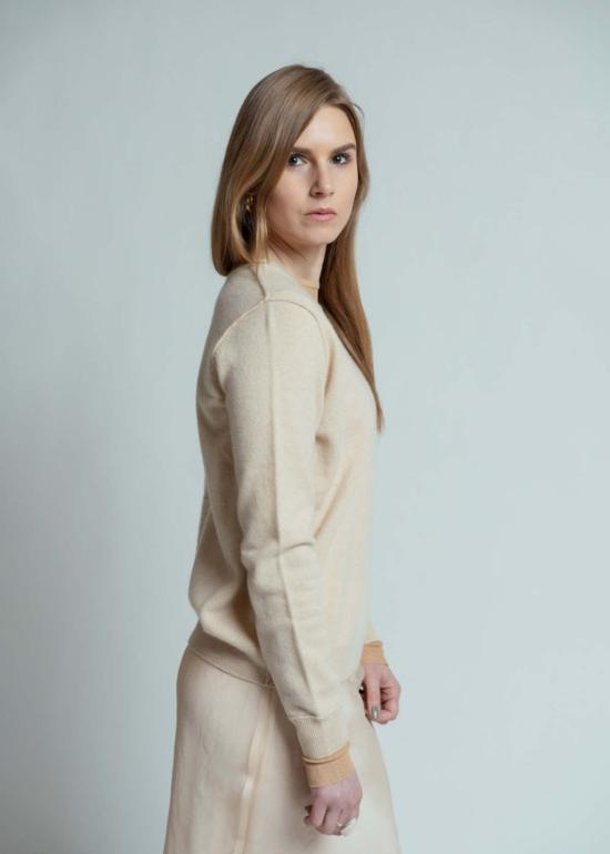  브라조 트리콧 스웨터 브라조 트리코 블론드 V넥