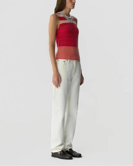  게스트 인 레지던스 베스트 대학 스트라이프 조끼 (빨간색) - GUEST IN RESIDENCE