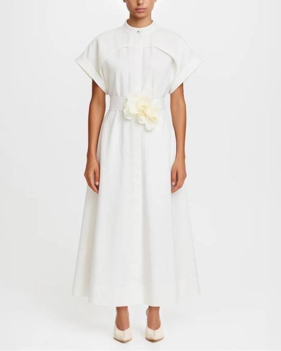  아클레어 롱 원피스 아클레르 에스플리 맥시 드레스 아이보리 - ACLER