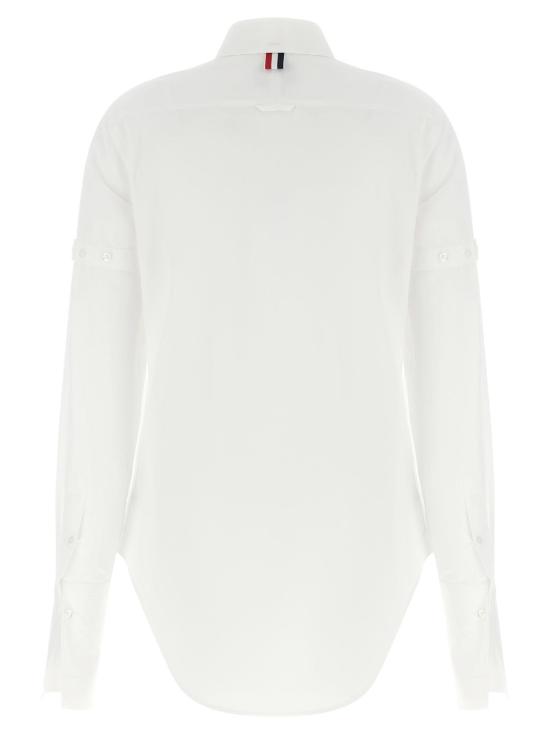  톰브라운 탑 톰 브라운 버튼다운 셔츠 화이트 - THOM BROWNE