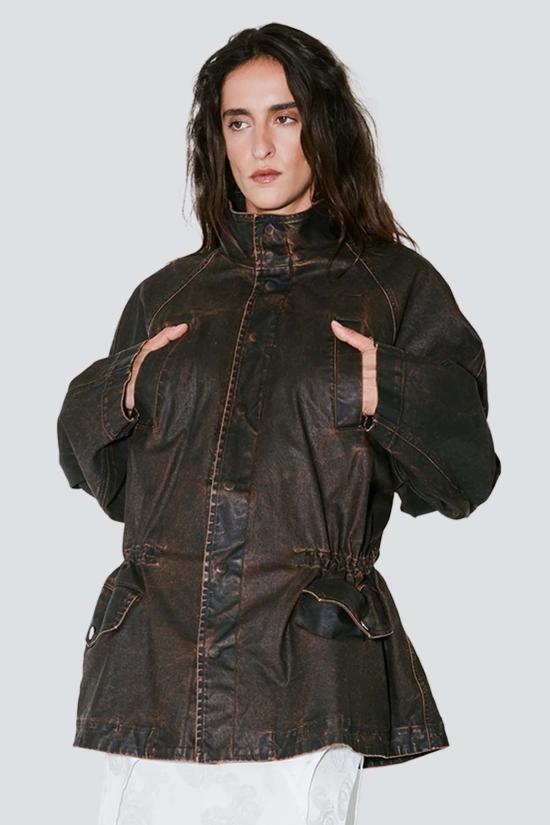  파콘 자크민 자켓 Facon Jacmin 브라운 워시드 베가스 4포켓 재킷