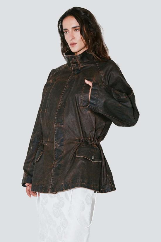  파콘 자크민 자켓 Facon Jacmin 브라운 워시드 베가스 4포켓 재킷 - FACON JACMIN