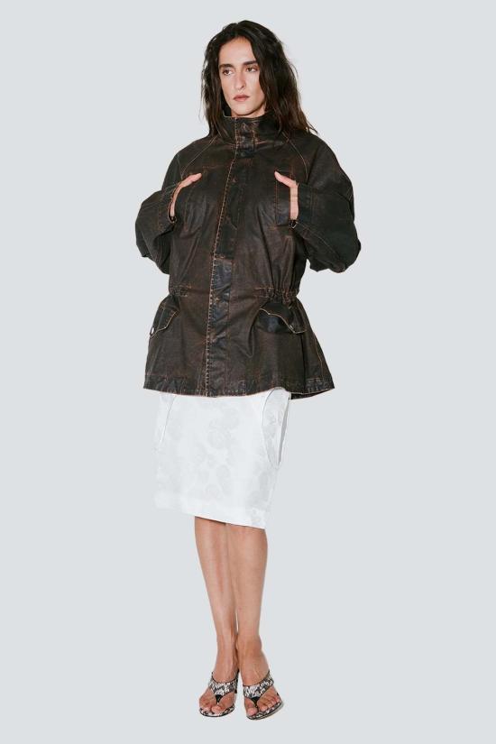  파콘 자크민 자켓 Facon Jacmin 브라운 워시드 베가스 4포켓 재킷 - FACON JACMIN