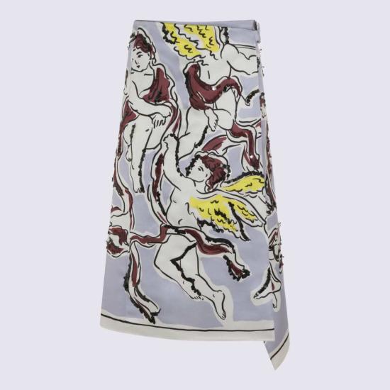  토리버치 미디 스커트 멀티컬러