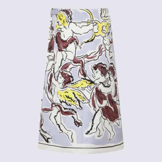  토리버치 미디 스커트 멀티컬러 - TORY BURCH