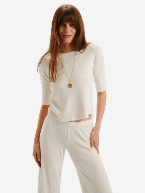  수지 콘디 블라우스 코르푸 탑 테리 아이보리 탑 - SUZIE KONDI