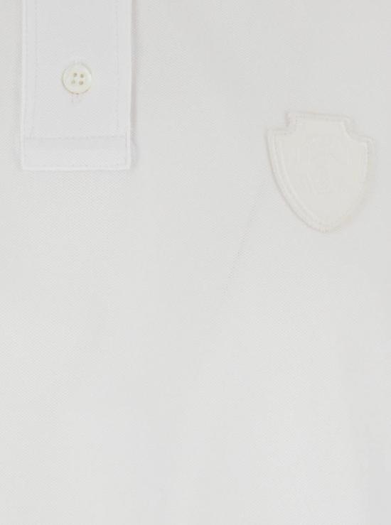  브루넬로 쿠치넬리 반팔 티셔츠 Brunello Cucinelli 로고 패치 코튼 폴로 셔츠 화이트 - BRUNELLO CUCINELLI