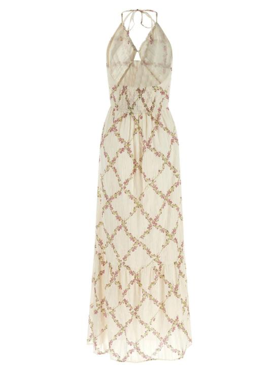  트윈셋 롱 원피스 플로럴 프린트 드레스 화이트 - TWINSET