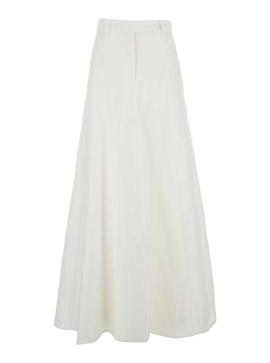  브루넬로 쿠치넬리 롱 스커트 롱 린넨 코튼 블렌드 스커트 화이트